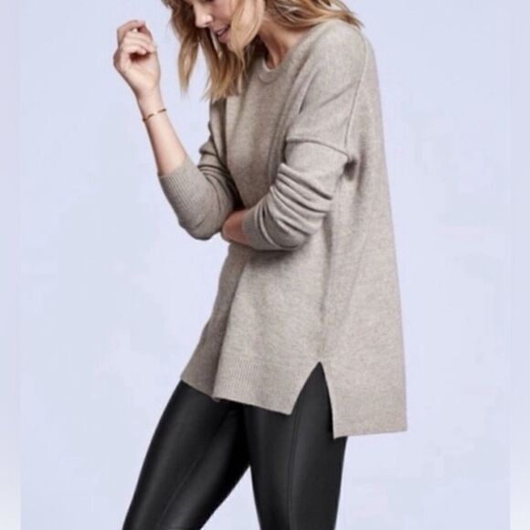 Athleta Perspective Wool Cashmere Sweater in Oatmeal XXS - Picture 1 of 11